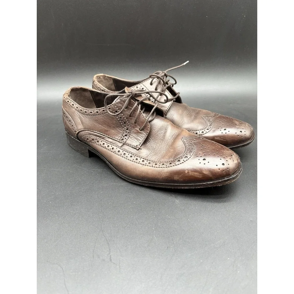 Bostonian Brown Leather Wingtip‎ Oxford Dress Shoes Mens 9W Vintage
